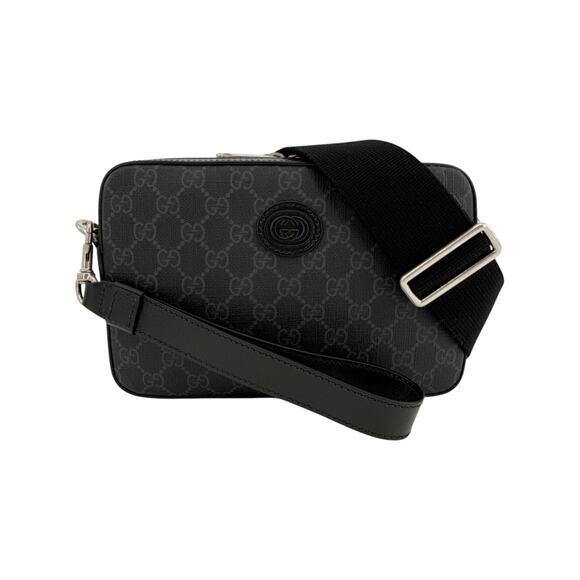 GUCCI Small Crossbody Bag with Interlocking G in Black GG Supreme - Picture 1 of 15